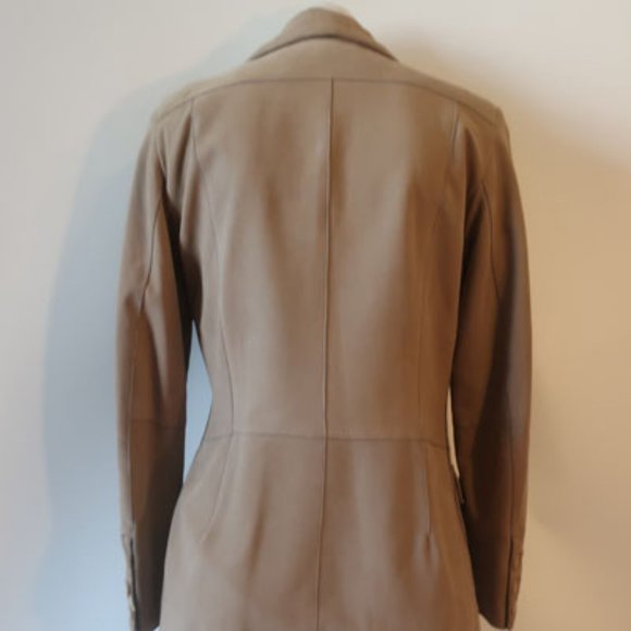 *Womens Jekel Paris Tan Soft Suede Lambskin Leather Button Jacket S - Picture 8 of 16